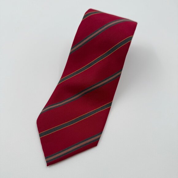 George Ltd. 1980s Vintage Necktie Italian Silk Stripe Blade Tie 3.75” Mens Dress - Picture 1 of 5